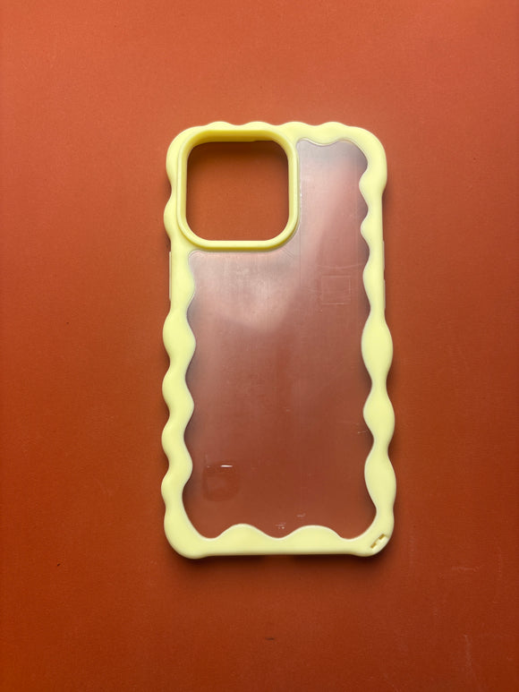 YELLOW WAVY TRANSPARENT CASE 13 pro