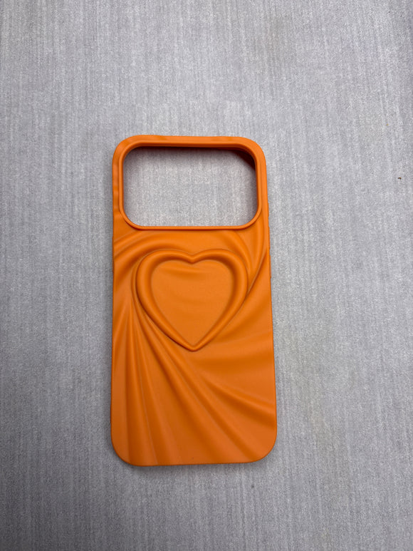 ORANGE HEART SHAPED CASE 17 pro