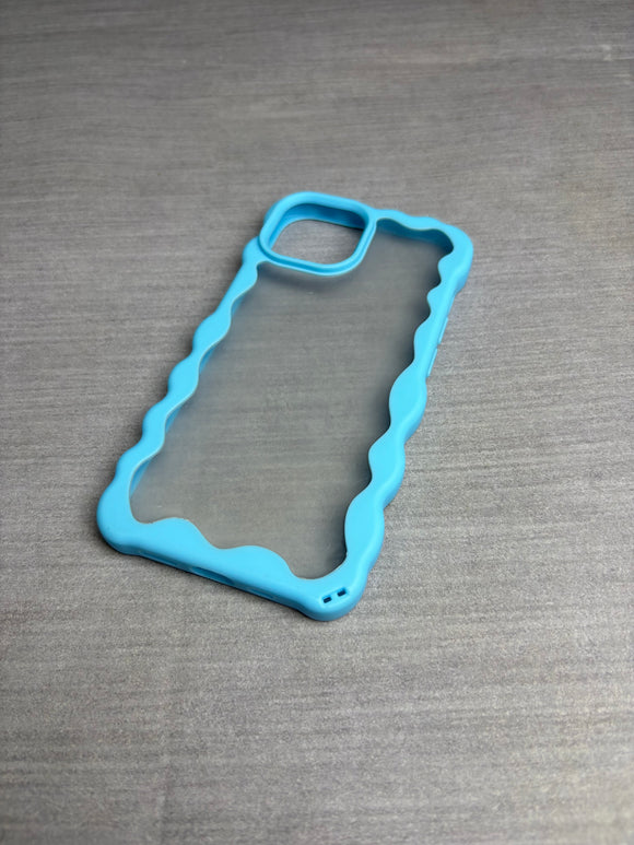 BLUE WAVY TRANSPARENT CASE
