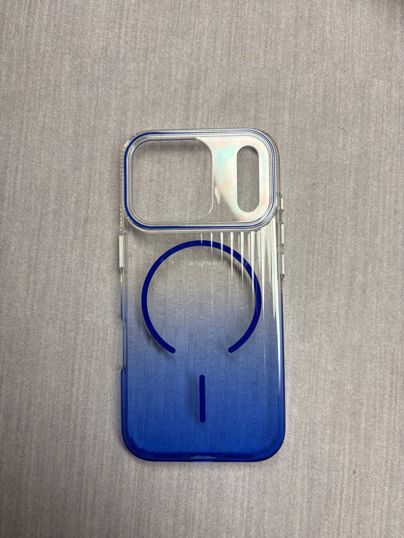 BLUE MAGSAFE TRANSPARENT CASE 17 pro
