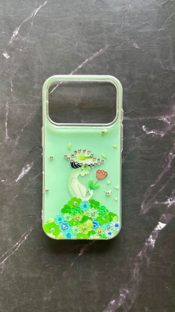 GREEN STONE GIRLS CASE