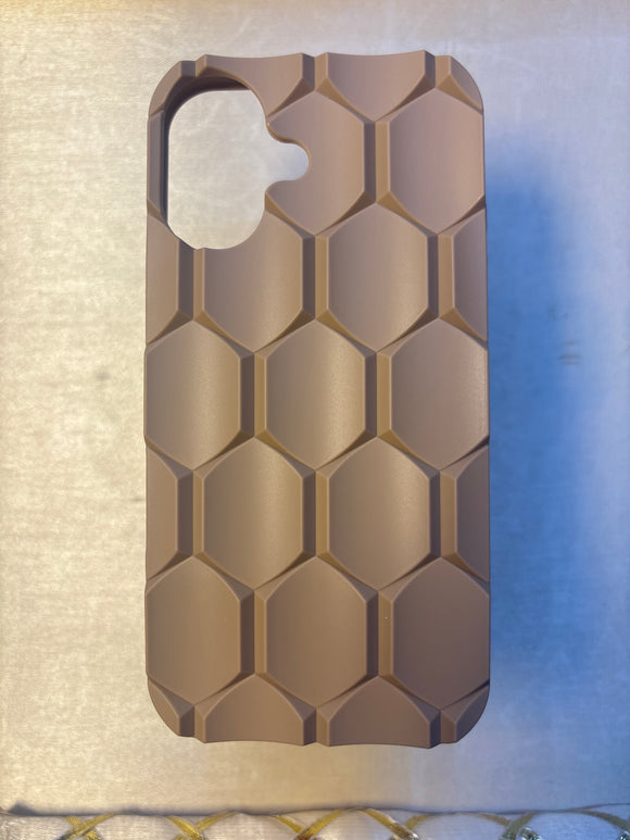 Hexagon case iPhone 16 
brown