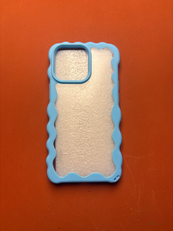 BLUE WAVY TRANSPARENT CASE 13 pro
