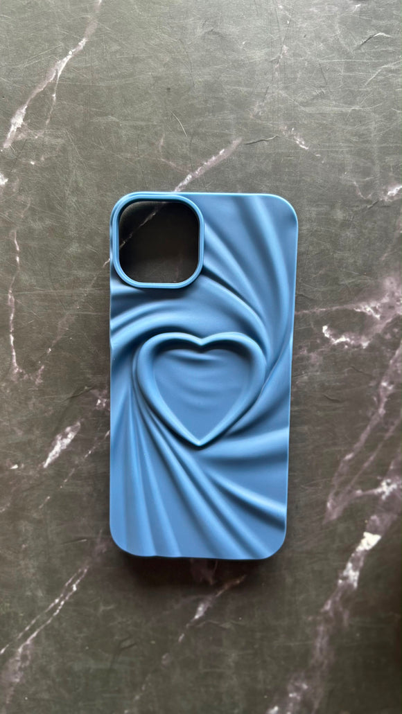 BLUE HEART SHAPED CASE