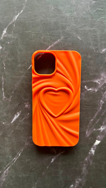 ORANGE HEART SHAPED CASE