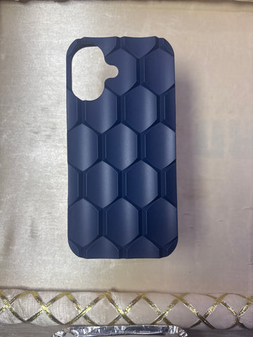 Hexagon case iPhone 16 dark blue
