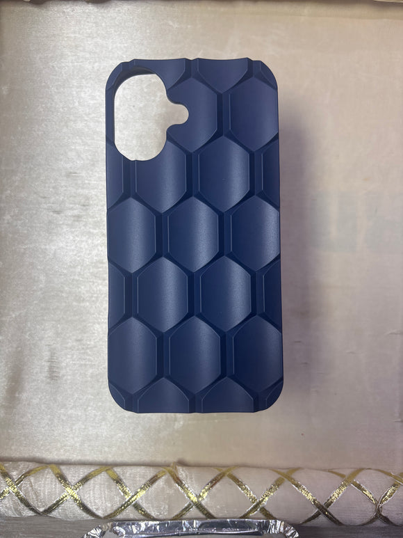Hexagon case iPhone 16 dark blue
