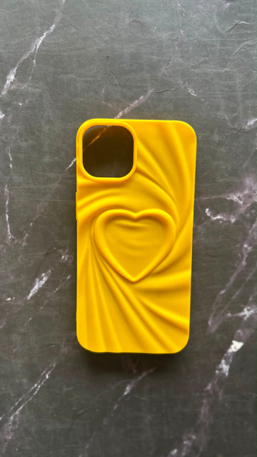 YELLOW HEART SHAPED CASE