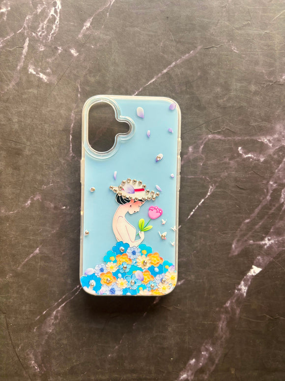 SKY BLUE STONE GIRL CASE 16
