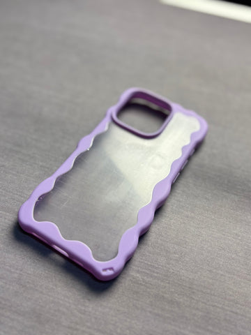 Purple Wavy Transparent Case