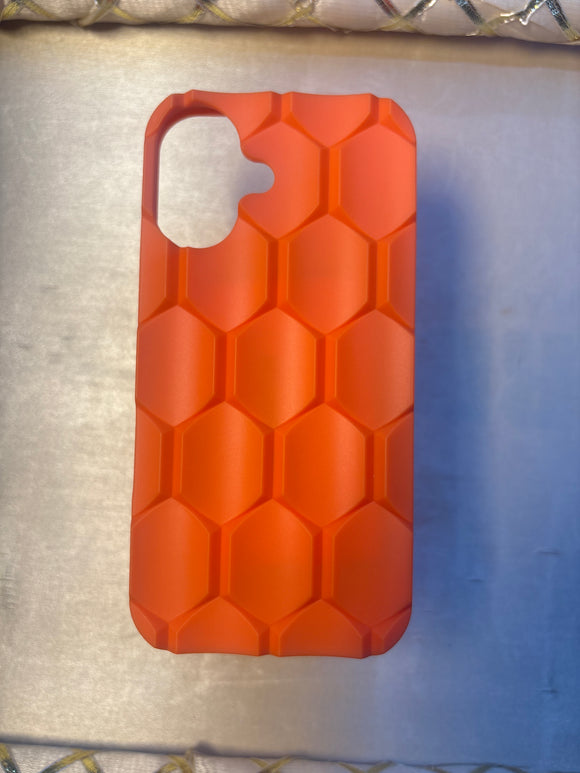 Hexagon case iPhone 16 orange