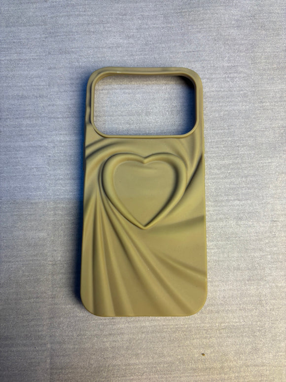 HEART SHAPED BRWON CASE