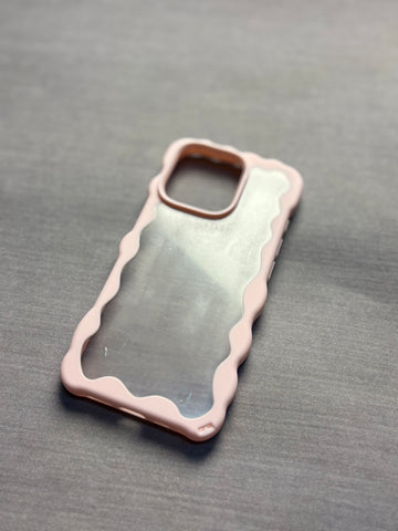 PINK TRANSPARENT WAVY CASE