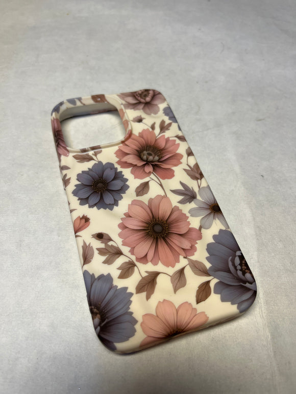 GREY & PINK￼FLOWER CASE 13 pro￼