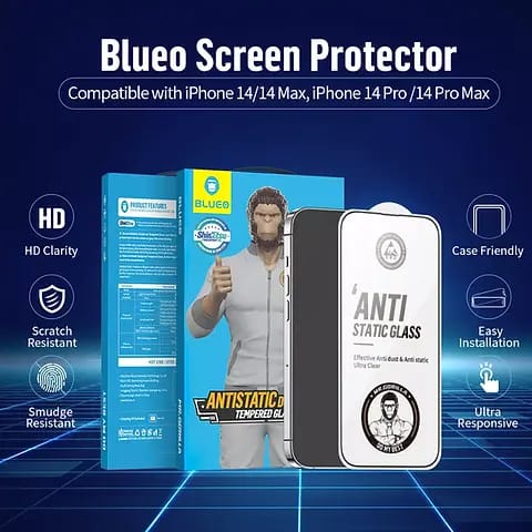 Blueo Anti Static HD Clear Tempered Glass