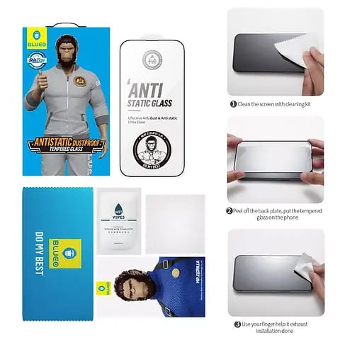 Blueo Anti Static HD Clear Tempered Glass