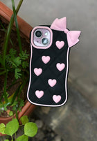 BLACK & PINK HEART BOW CASE